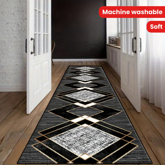 1 piece of Bohemian vintage long hallway rug made with Crystal Velvet material weighing 850G and with a thickness of 6mm. This soft and machine washable rug is suitable for use indoors and outdoors in areas such as hallways, kitchens, and laundry rooms.