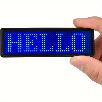 [Top Pick] Rechargeable Wireless LED Badge - 48x12 Pixel Matrix Display, App-Controlled Scrolling Text & Logos, Simple Customization for Events, Restaurants, Nightclubs - Clip & Magnet Included, Multi-Language Support, Suitable for Exhibitions, Hotels