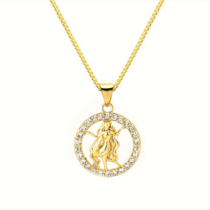 1 piece of 12 Constellations pendant, made of 18K gold-plated material. Featuring the twelve zodiac shapes in golden jewelry, this fashionable pendant necklace is perfect for men. An excellent choice for gifts, especially for Father's Day.