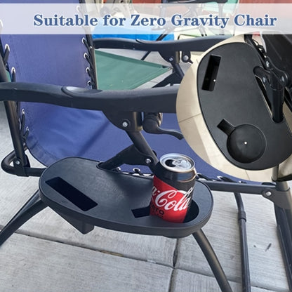 Zero Gravity Chair Arm Tray - includes Cup Holder and Phone Slot - Made of Durable Plastic, Clip-On Table for Lounge and Beach Recliners, Electricity-Free