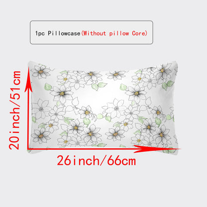 [Top Pick] Luxuriously Soft & Breathable Pillowcase - Featuring Envelope Closure and Multiple Size Options (30x50, 51x66, 50x75) - Stylish Floral & Botanical Patterns in White, Silver, Red, Purple, Grey, Pink, Lucky Clover, Maple Leaf, and Green Plants -