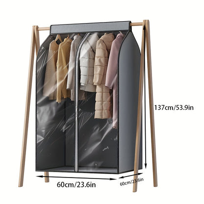 1 piece of AOLORES Contemporary Waterproof Polyethylene Garment Storage Bag, a versatile rectangular-shaped bag with a secure zipper for protecting clothes in the closet. It can be used as a dust cover for hanging shirts, coats, dresses, suits, and for