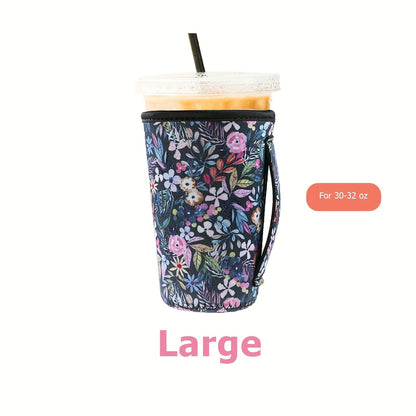 [Customer Favorite] Reusable Neoprene Sleeve for Iced Coffee & Cold Drinks - Keeps Beverages Insulated for Longer