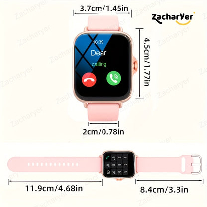 Zacharyer Smartwatch is a versatile and stylish smart sports watch with a full touch screen. It allows you to answer and make calls, receive message reminders, and customize your dial wallpaper. This watch is suitable for both men and women and is