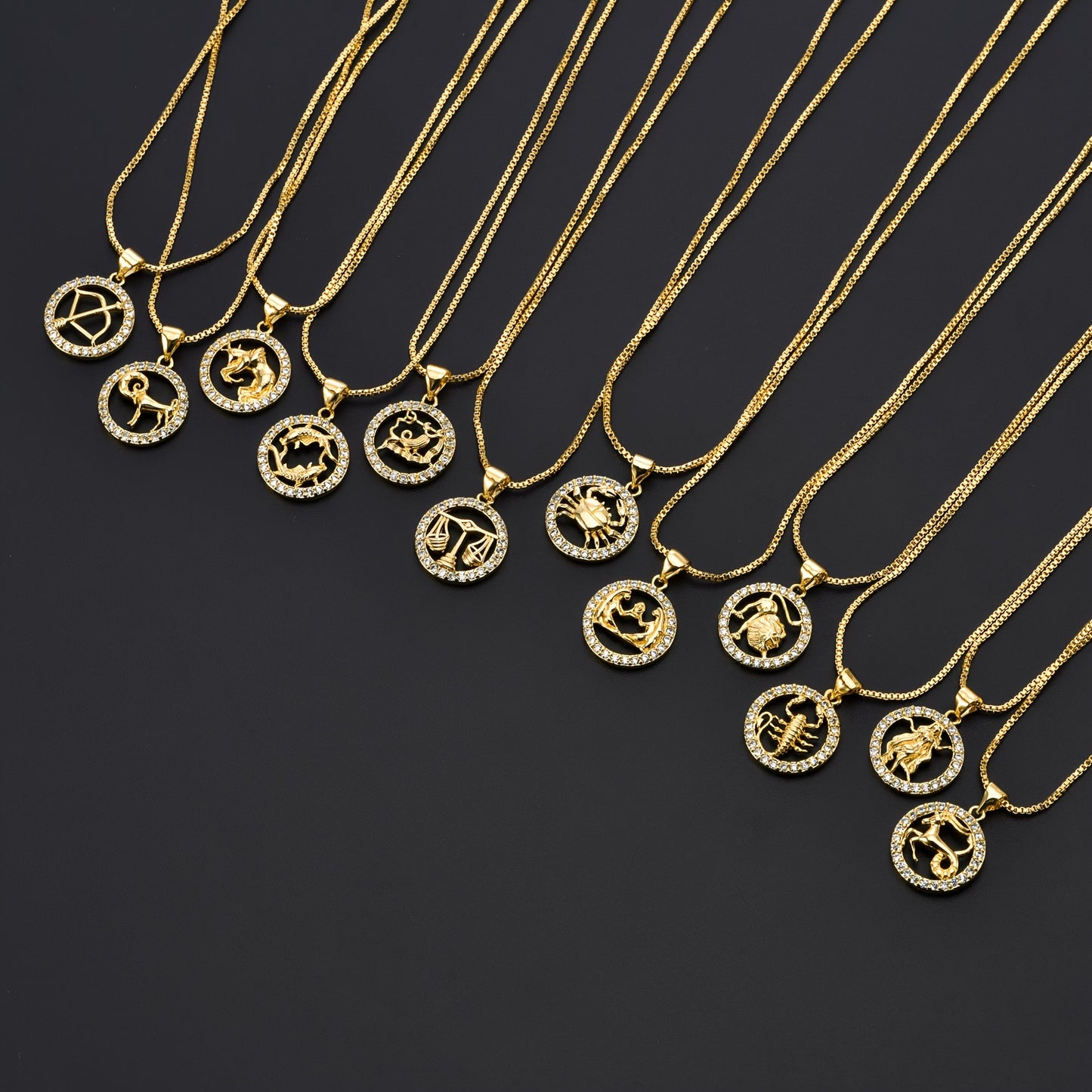 1 piece of 12 Constellations pendant, made of 18K gold-plated material. Featuring the twelve zodiac shapes in golden jewelry, this fashionable pendant necklace is perfect for men. An excellent choice for gifts, especially for Father's Day.