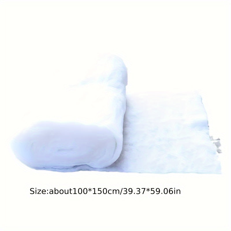 1 piece of Artificial Snow Roll - Perfect for Christmas tree decoration, party table mat, table decoration, or white photo background. This thick, soft blanket holiday fake snow blanket cover is ideal for DIY projects and filling material.