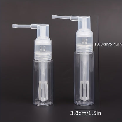 1 piece of a refillable glitter duster spray bottle with a 14-60ml capacity. This empty cake decorating fondant baking tool has a long nozzle spray bottle for dispensing dry powder.