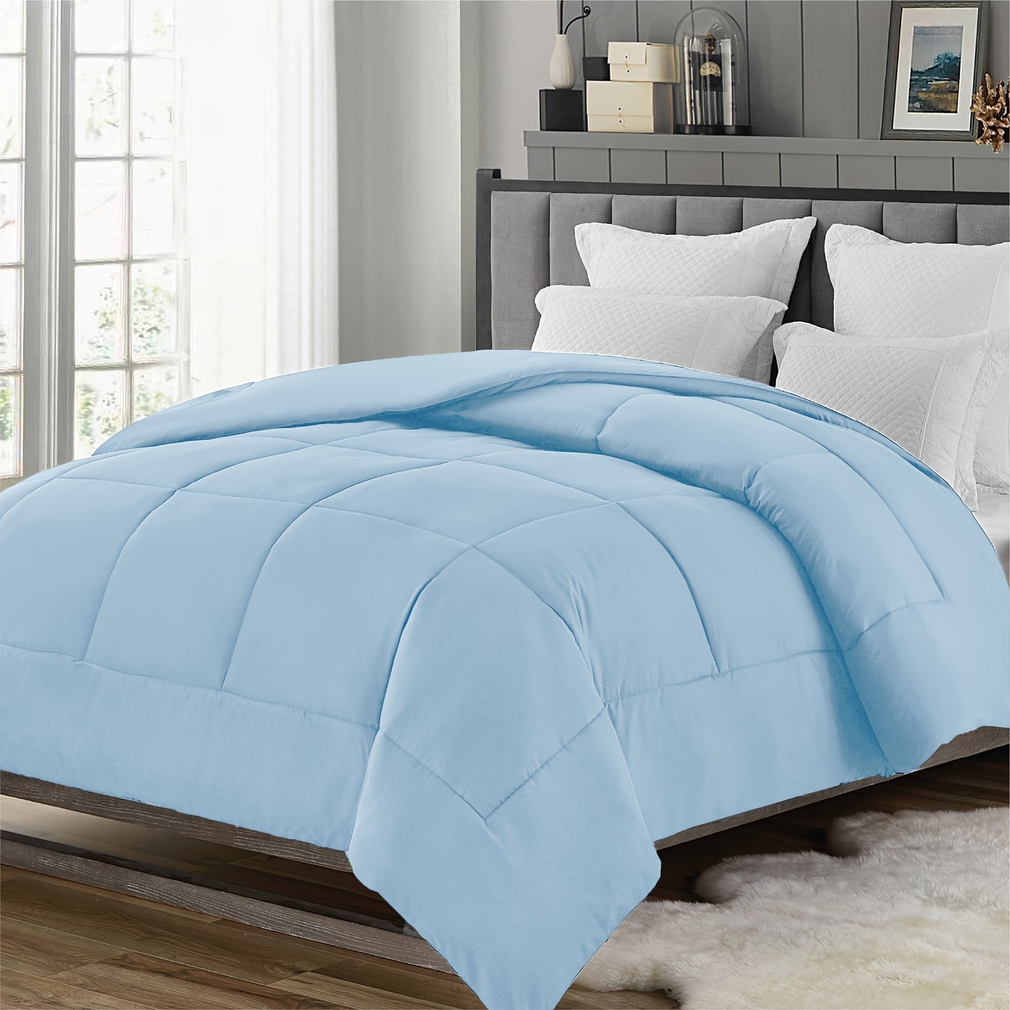 1 Piece Comforter for All Seasons Bedding. This set includes a single comforter/duvet insert that is soft, hypoallergenic, breathable, and machine washable. It is also wrinkle-free, fade-resistant, and shrink-resistant.