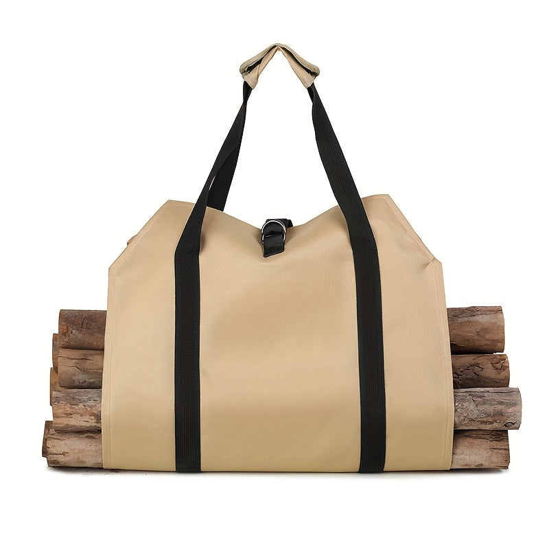 1 piece of Durable PVC Firewood Carrier Bag, Heavy duty Log Tote for Outdoor Camping and Firewood Transportation, Portable Wood Handling Tool