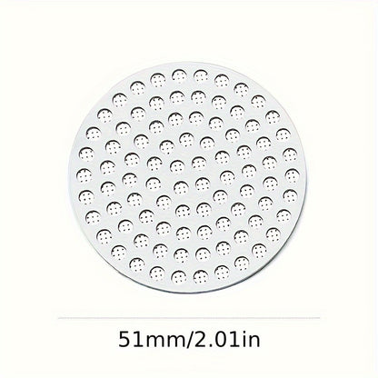 1 piece of 51mm/53mm/58mm Coffee Portafilter Screen, made of reusable 304 stainless steel with Puck Filter Accessory