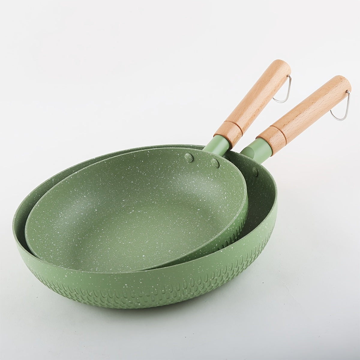 1 Piece Matcha Green Maifan Stone Pan measuring 24cm/9.45 inches, can be used as a Soup Pot, Cooking Pot, Non-stick Noodles Cooking Pot, Hot Milk Soup Pot, Snow Pot, and is essential Kitchenware for your cooking needs.