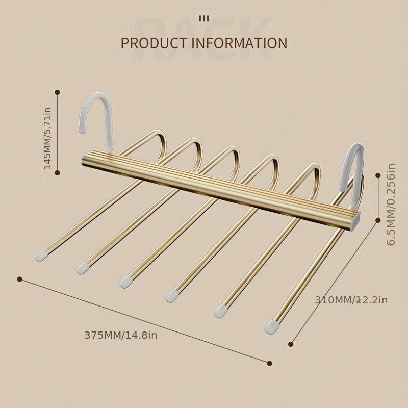 1 or 2 pieces of a 6-layer stainless steel clothes rack that can be folded for storage. Perfect for organizing pants, ties, scarves, belts, bras, dresses, and other clothes in the bedroom, balcony, dorm, or back to college. A must-have essential for any