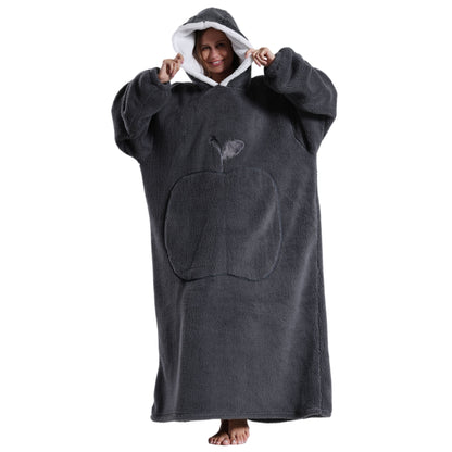 [Reliable] Super-Soft Oversized Hoodie Blanket - Extra-Long Wearable Sweatshirt with Large Pockets for Men and Women, Cozy Red Color