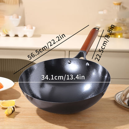 1 piece of BAICHANG Cast Iron Omelet Pan, a classic Traditional Chinese Wok, features a non-stick surface for easy egg frying. This skillet is compatible with gas stoves and should be hand washed only. A versatile kitchen essential for cooking and