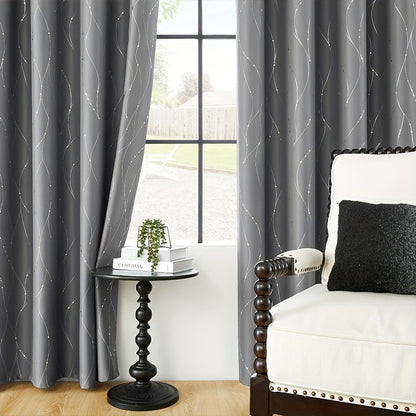 1 piece of geometric pattern curtain with heat insulating properties, featuring an oil print design for blackout purposes. This curtain has grommet top details and is suitable for home decor in the bedroom, living room, office, and study room.