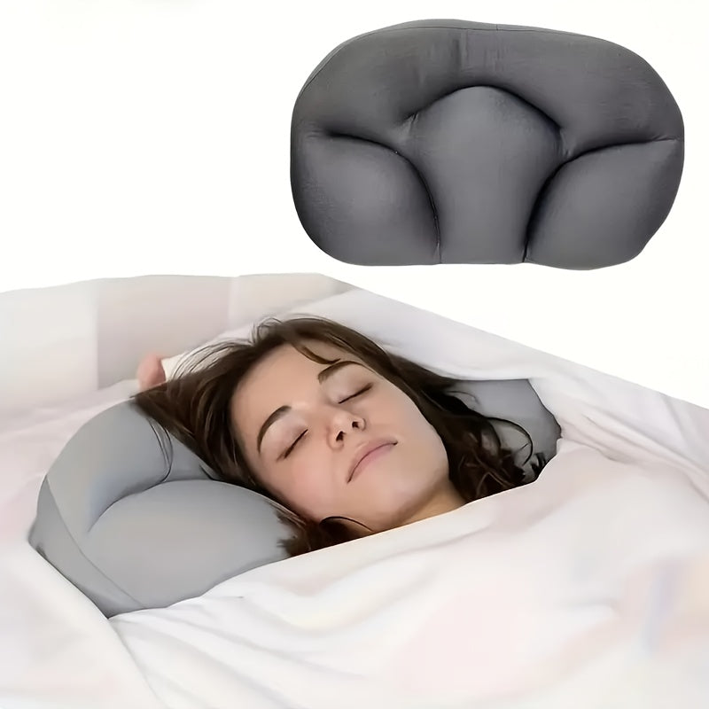 1 piece Ergonomic 3D Sleeping Egg Pillow - Medium Firmness Polyester Fiber, Portable Neck Support for Side and Back Sleepers, Foam Filled, Easy to Maintain, Lightweight Travel Cushion