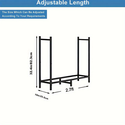 1 piece of an adjustable heavy-duty firewood rack designed for both indoor fireplace and outdoor wood storage, perfect for organizing your household gadgets.