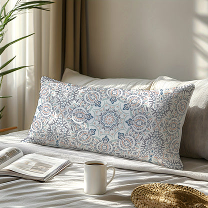 1 Piece Geometric Floral Pillowcase made with 100% Soft Skin-Friendly Fabric. The Woven Pillow Cover is Machine Washable and features an Envelope Closure, perfect for Bedroom, Guest Room, Hotel use. Makes an Ideal Gift.