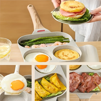 [Top Pick] 1-piece Premium Non-Stick 4-Hole Frying Pan - Great for Cooking Eggs, Burgers, & Steaks | Made of Sturdy Aluminum with Maifanshi Coating | Ideal for Breakfast & Small Dishes | Recommend Hand Washing