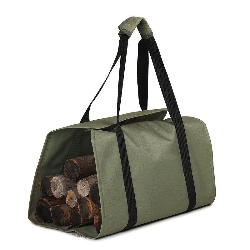 1 piece of Durable PVC Firewood Carrier Bag, Heavy duty Log Tote for Outdoor Camping and Firewood Transportation, Portable Wood Handling Tool