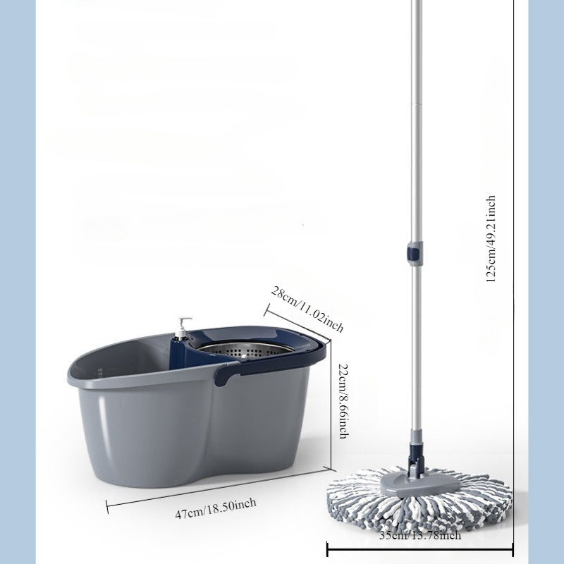 - Efficiently clean your living room floors with the 1pc Spin Mop and Bucket set, featuring an easy wring mop for quick and effective cleaning. This manual rotating mop also includes a dehydration function for easy water removal.