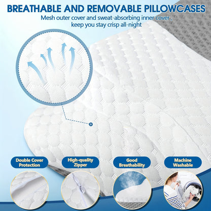 - Orthopedic Ergonomic Pillow with 1pc Cervical Pillow for Neck and Shoulder Support
- Designed with Ear Piercing Design Memory Foam for Comfort
- Ideal for Contour Bed Side, Back, and Stomach Sleepers