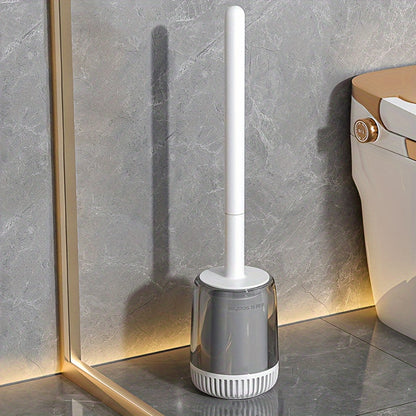 [Customer Favorite] Get a Heavy-Duty Toilet Brush with a Compact Holder - Features an Ergonomic Non-Slip Handle, Built-In Rim Scrubber for Deep Cleaning, Durable Plastic Bristles for Efficient Bathroom Cleaning. Includes Wall-Mounted Holder, Long Handle