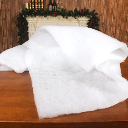 1 piece of Artificial Snow Roll - Perfect for Christmas tree decoration, party table mat, table decoration, or white photo background. This thick, soft blanket holiday fake snow blanket cover is ideal for DIY projects and filling material.