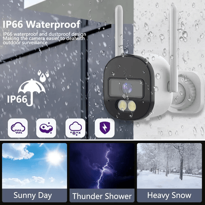 Simsiz tashqi WiFi kuzatuvi uchun jihozlangan, 1080P yuqori aniqlikdagi tungi ko'rish, harakatni aniqlash, ikki tomonlama aloqa imkoniyatlariga ega 1080 ta ko'p tomonlama xavfsizlik kameralarining 1 to'plami. Brend: QKH