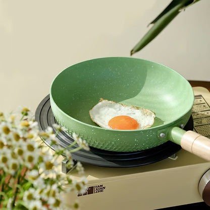 1 Piece Matcha Green Maifan Stone Pan measuring 24cm/9.45 inches, can be used as a Soup Pot, Cooking Pot, Non-stick Noodles Cooking Pot, Hot Milk Soup Pot, Snow Pot, and is essential Kitchenware for your cooking needs.