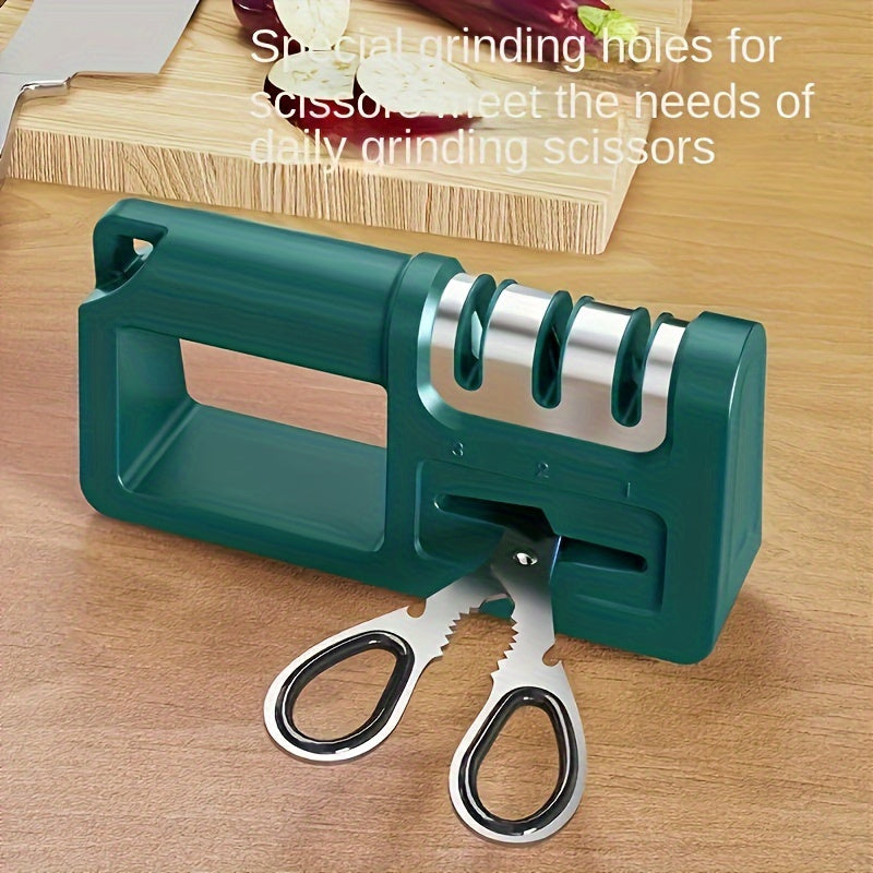 1 piece Diamond Cutter Sharpener, Four-in-One Manual Sharpening Tool for Metal, No Electricity Required, Perfect for Indoor Sharpening Needs