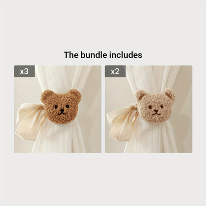 Bear-shaped tieback window curtain clip to hold curtains in place, perfect for kids' rooms and adding a fun touch to your home décor.