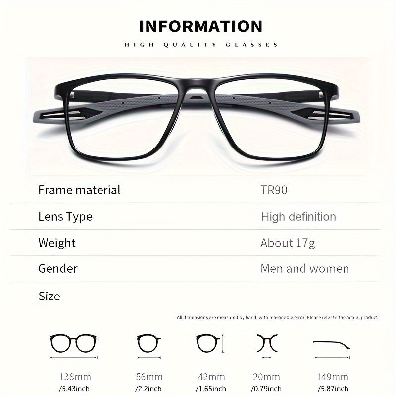 [Top Pick] GzHilovingL Sporty TR90 Reading Glasses - Lightweight, Blue Light Blocking, Stylish Smoky Gray Rectangular Frame with Orange Detail, Unisex Comfortable Fit, High Quality Optical Eyewear with Diopter Range up to +4.0, GZHILOVINGL