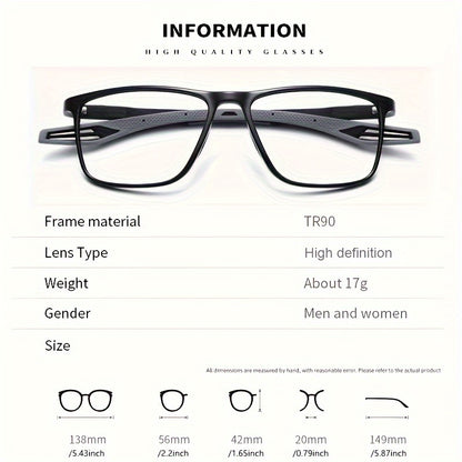 [Top Pick] GzHilovingL Sporty TR90 Reading Glasses - Lightweight, Blue Light Blocking, Stylish Smoky Gray Rectangular Frame with Orange Detail, Unisex Comfortable Fit, High Quality Optical Eyewear with Diopter Range up to +4.0, GZHILOVINGL