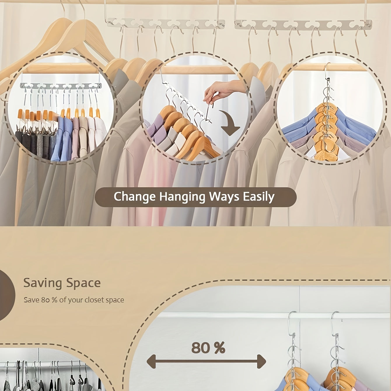 1 piece of a 6-hole metal clothes hanger, designed for durability and to help save space in your bedroom, closet, wardrobe, home, or dormitory for better organization.