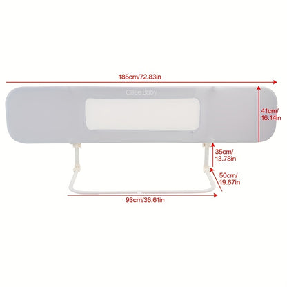 Защитное ограждение для детской кровати - легко складывается, можно стирать в стиральной машине, материал - серый полиэстер для защиты от падений