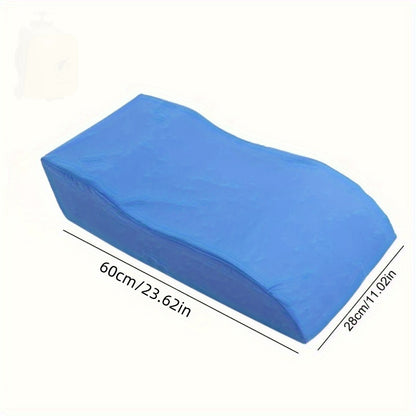 1 piece of an ergonomic high-density foam leg elevation pillow made of polyester fiber, designed for adults to provide support and relief for the legs and back. Ideal for relaxation, post-surgery recovery, pregnancy, acid reflux, and improving