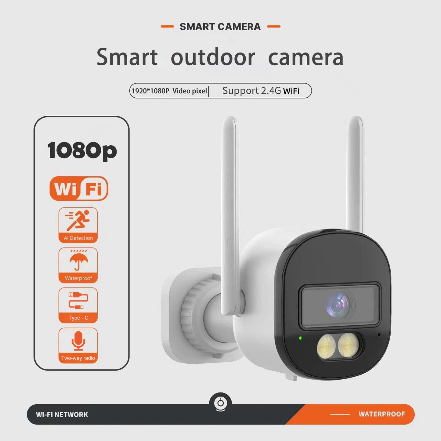 Simsiz tashqi WiFi kuzatuvi uchun jihozlangan, 1080P yuqori aniqlikdagi tungi ko'rish, harakatni aniqlash, ikki tomonlama aloqa imkoniyatlariga ega 1080 ta ko'p tomonlama xavfsizlik kameralarining 1 to'plami. Brend: QKH