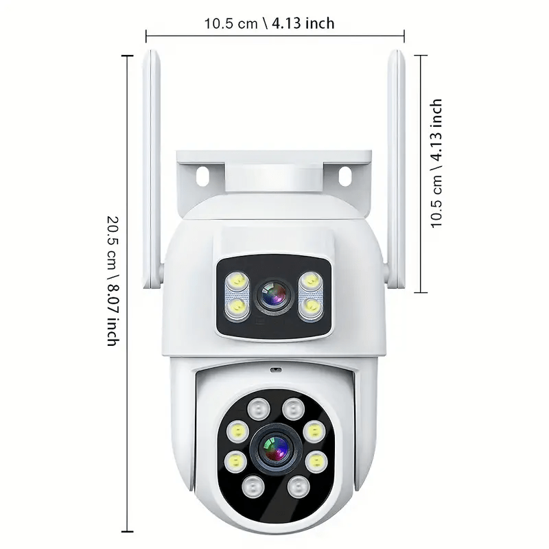 ZHXINSD Dual Lens WiFi Security Camera offers 360° View Color Night Vision, Motion Detection, Two-Way Audio, Smartphone Compatibility, USB Powered, 2.4/5G Wireless, Made of ABS Material, No Battery Needed - Ideal for Home Surveillance CCTV.