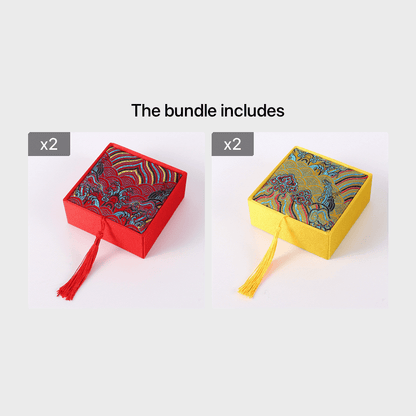 1 piece of Chinese Style Storage Box with Tassel, featuring Ancient Poetry Fabric Brocade design. Perfect for holding beads, bracelets, and other jewelry. Simple, elegant, and delicate, making it a great retro gift idea.