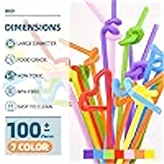 Pack of 100 Colorful Disposable Flex Plastic Straws, 32.51 cm Extra Long Curved Straws for Fancy Parties, Ideal for Party Decorations