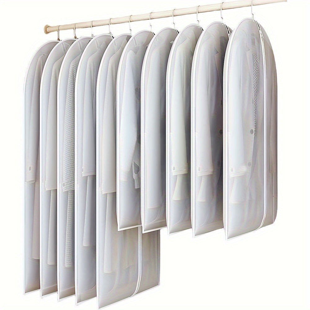 - Premium Clear PEVA Garment Bags: Set of 10 with Full Zipper
- Protect Your Suits, Travel Essentials, and Wardrobe Items
- Durable, Water-Resistant, and Breathable Storage Solution 
- Keep Your Closet Organized and Items Safe