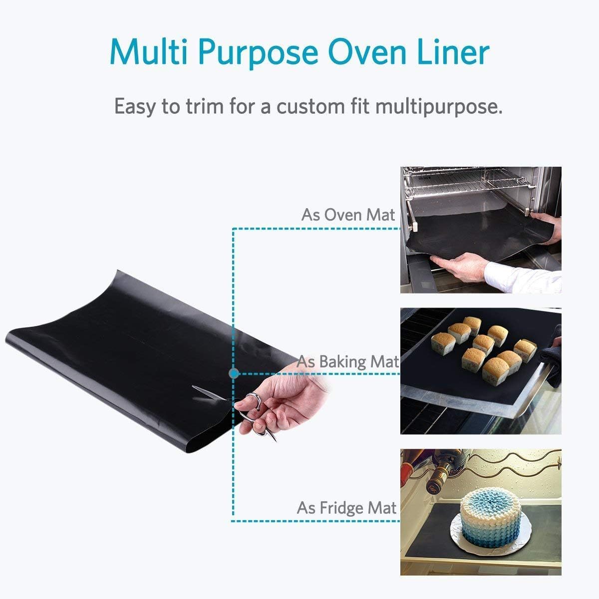 1 Piece Heavy Duty Extra Large Nonstick Oven Liner - Reusable Mat for Electric & Gas Ovens, Ideal for Grilling Tools