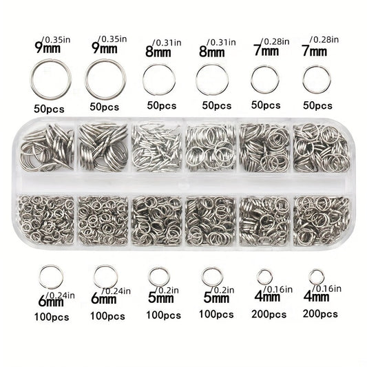 [Top Pick] 1100-Piece Assorted Alloy Jump Rings Set in Vibrant Colors & Various Sizes with Convenient Storage Box - Perfect for Crafting DIY Jewelry, Earrings | Made of Strong Iron, Great for Creating Unique Charms