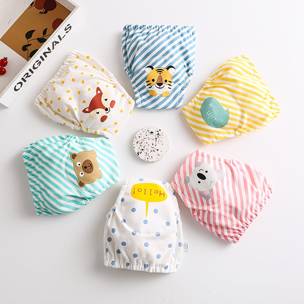 Yellow Striped Raccoon Printed Baby Cloth Diaper Cover - Waterproof, Washable, Reusable Training Pants with Snaps. Korean Style Soft, Breathable Muslin Nappy Wrap