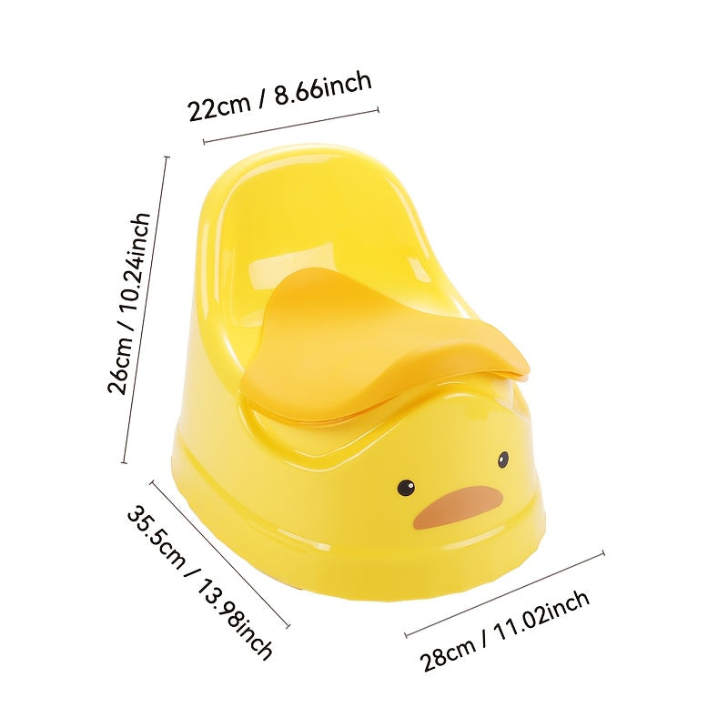 Yellow Potty Training Chair with Cute Duck Design for Boys and Girls - Durable Plastic Seat, Easy-to-Clean, Comfortable and Sturdy Toilet Training Seat