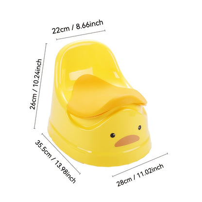 Yellow Potty Training Chair with Cute Duck Design for Boys and Girls - Durable Plastic Seat, Easy-to-Clean, Comfortable and Sturdy Toilet Training Seat