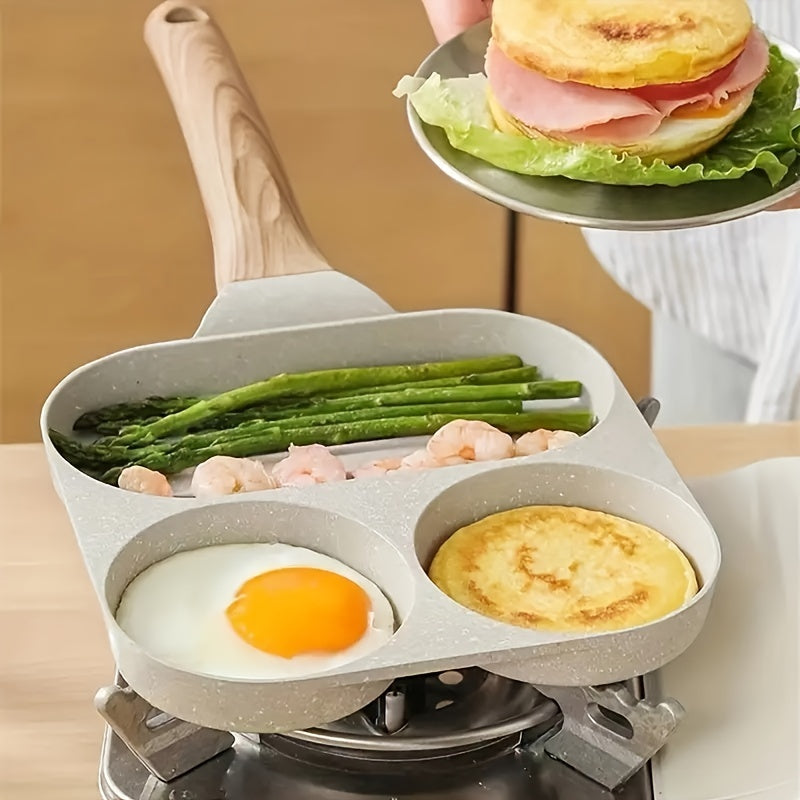 [Top Pick] 1-piece Premium Non-Stick 4-Hole Frying Pan - Great for Cooking Eggs, Burgers, & Steaks | Made of Sturdy Aluminum with Maifanshi Coating | Ideal for Breakfast & Small Dishes | Recommend Hand Washing