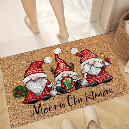 1 piece of Christmas-themed Santa Claus Crystal Velvet Floor Mat perfect for use in the living room, bedroom, kitchen, courtyard, or as an outdoor door mat. Weighing 180-300g.