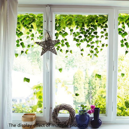 1 piece of Contemporary Ivy Vine Window Cling featuring 20 strands of Polyvinyl Chloride Static Cling Glass Sticker. This double-sided visible wall decal is reusable and has a 5mil thickness. Model number: DJ3082-YL